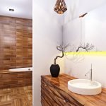 dizajn vannoj pod derevo 75 150x150 - Дизайн ванной комнаты под дерево: +70 фото