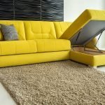 Диван-кровать желтого цвета
