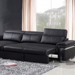 Черный раскладной диван