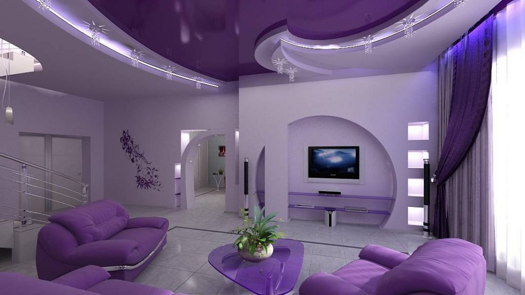 Фиолетовый дизайн квартиры