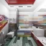 Применение нескольких цветов в дизайне ванной комнаты