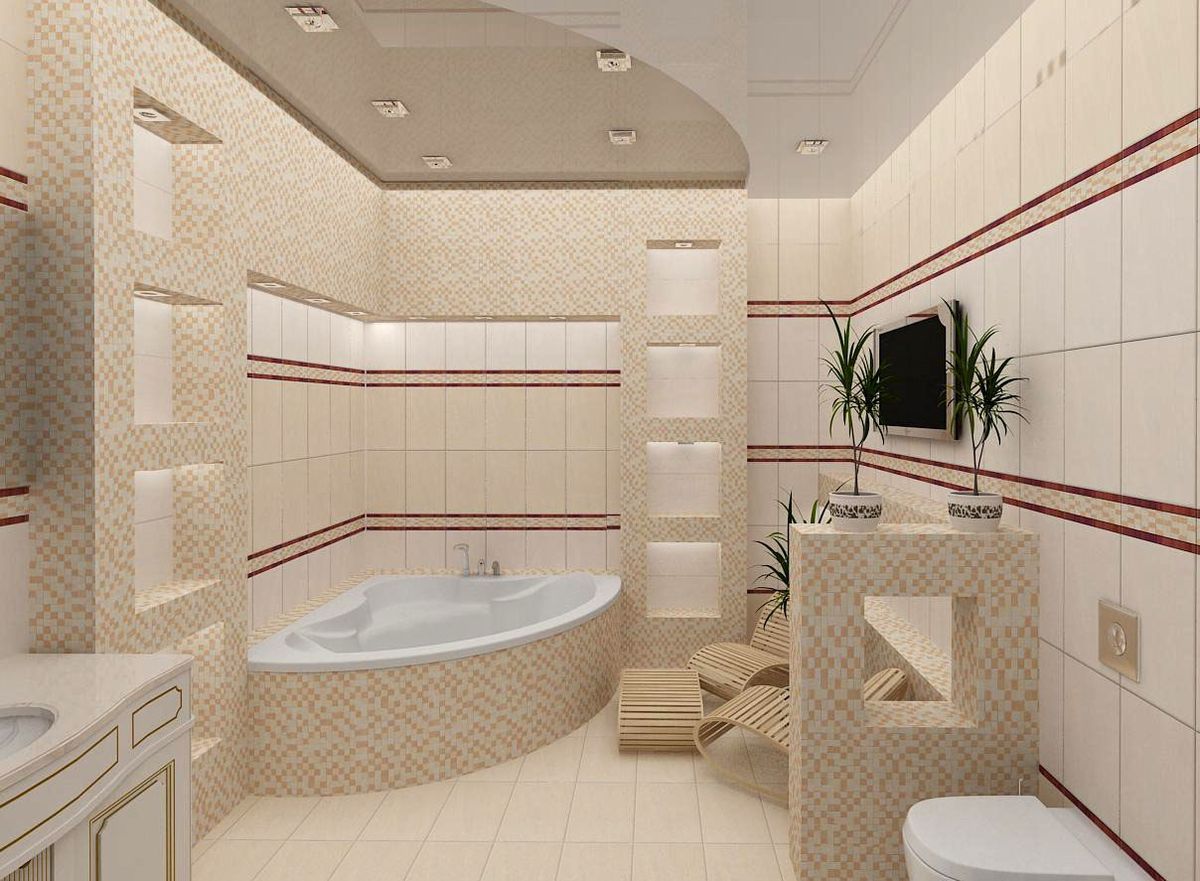 Ванная комната с душевой дизайн 10кв