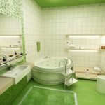 Светло-зеленая ванная комната