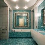 Бирюзово-серая ванная комната