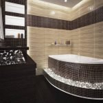 Коричневая мозаика в дизайне ванной