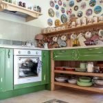 Зеленая мебель для кухни