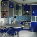 Кухня синего цвета