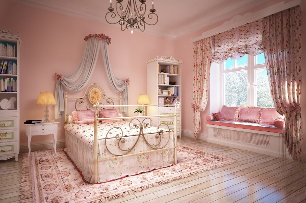 Розовая спальня в стиле прованс