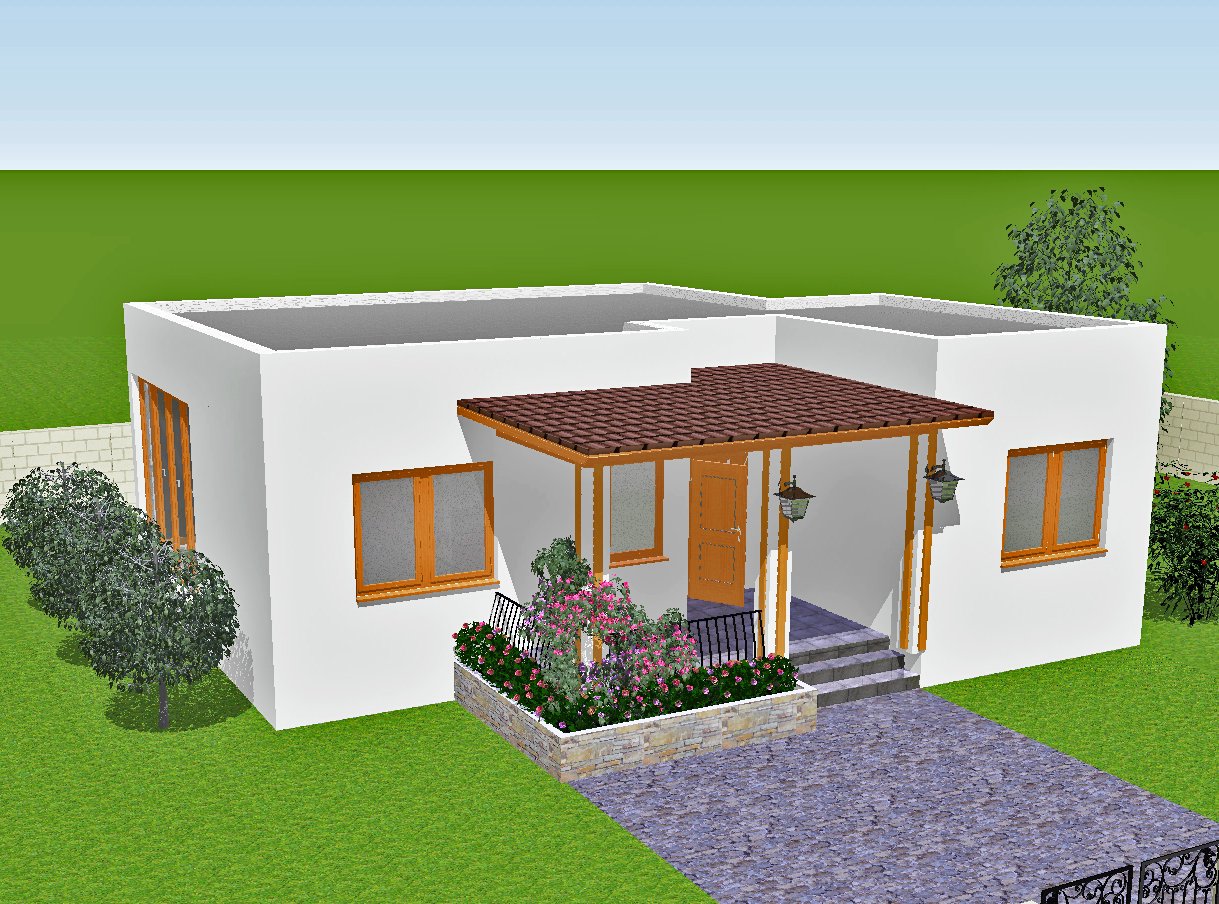 Проект одноэтажного дома с плоской крышей 