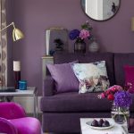 Диван и кресло фиолетового цвета