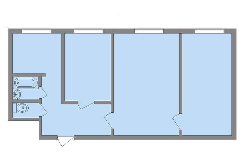 Планировка 3-х комнатной квартиры в сталинке