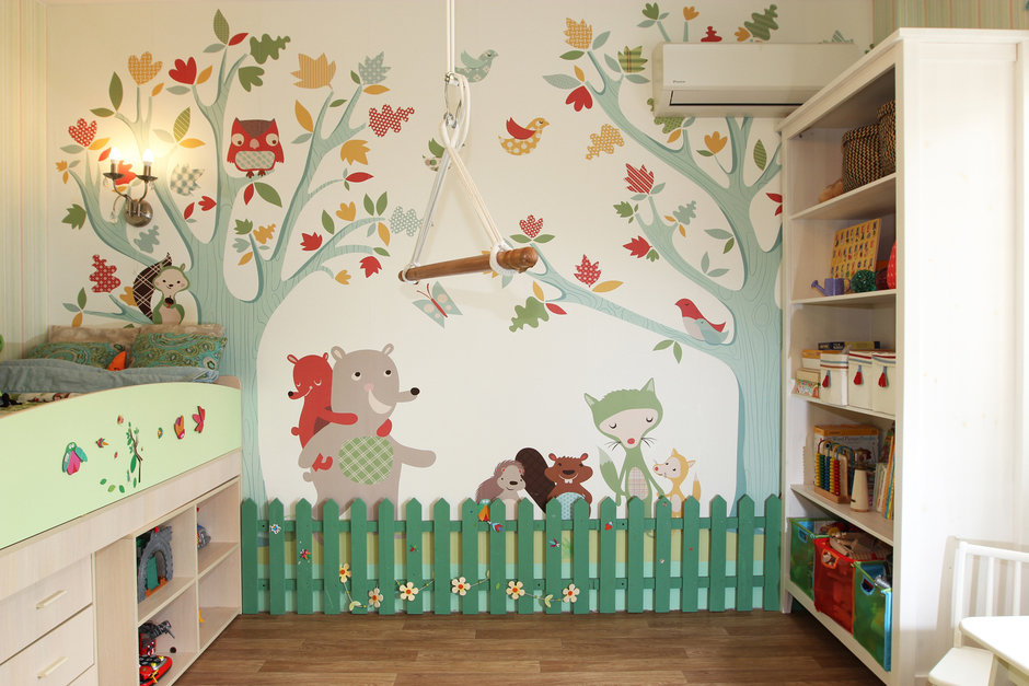 rospis sten v detskoj1 - Декорирование стен в детской комнате ( 50 фото )