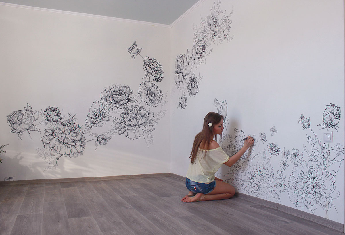 rospis sten v detskoj18 - Декорирование стен в детской комнате ( 50 фото )