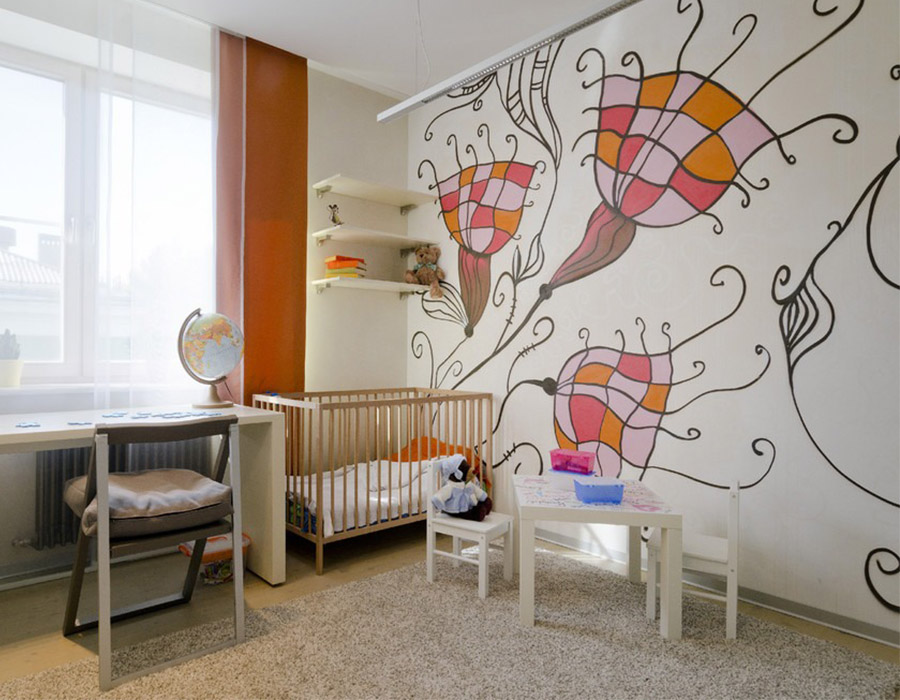 rospis sten v detskoj29 - Декорирование стен в детской комнате ( 50 фото )