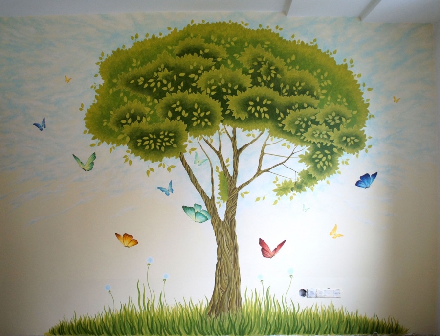 rospis sten v detskoj37 - Декорирование стен в детской комнате ( 50 фото )