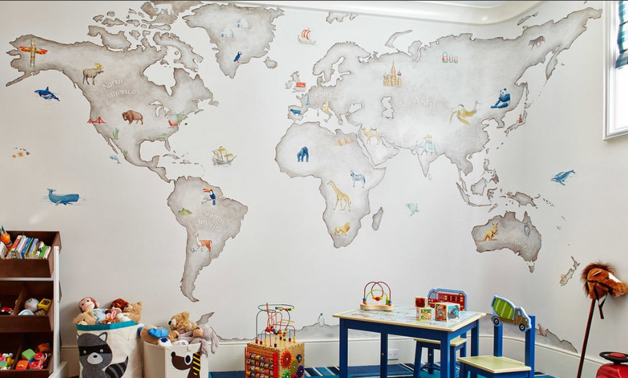 rospis sten v detskoj41 - Декорирование стен в детской комнате ( 50 фото )